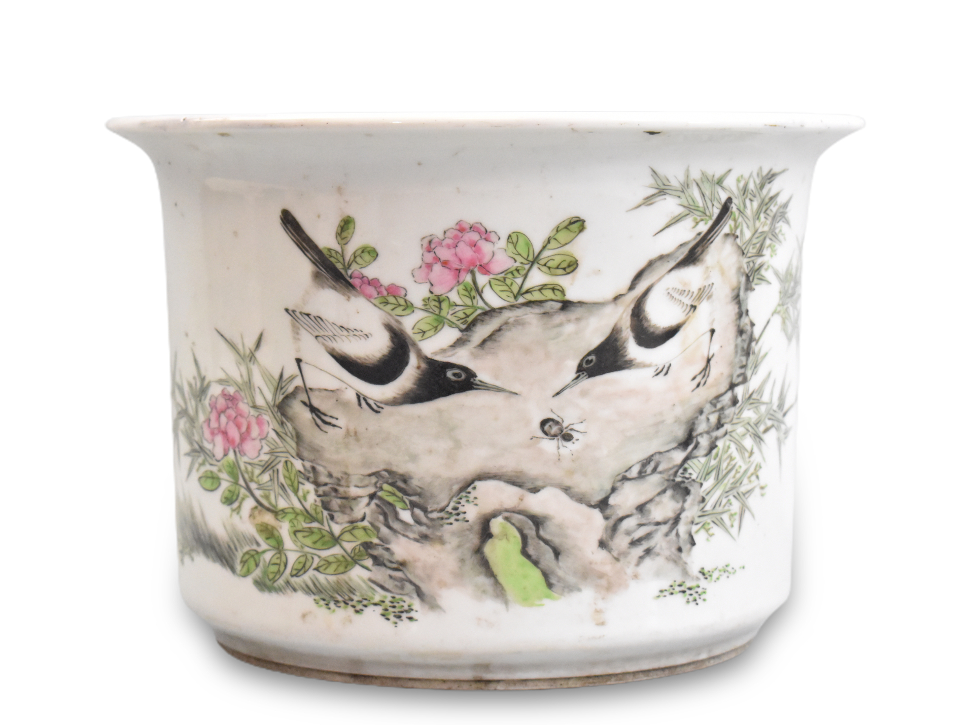 CHINESE QIANJIANG PLANTER W BIRD  30185d