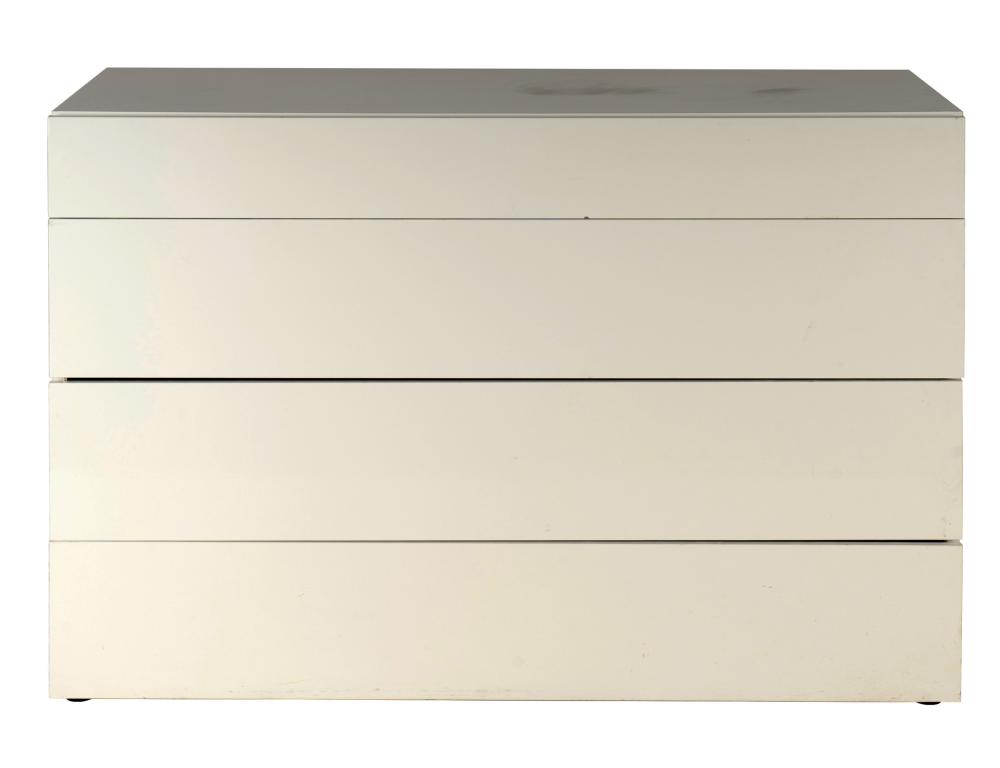 MODERNIST WHITE-LACQUERED CHEST OF DRAWERScontemporary;