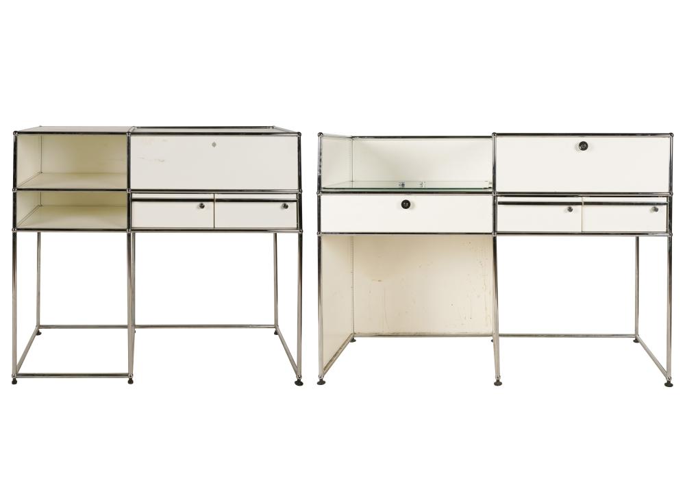 PAIR OF USM HALLER CABINETSchrome-plated