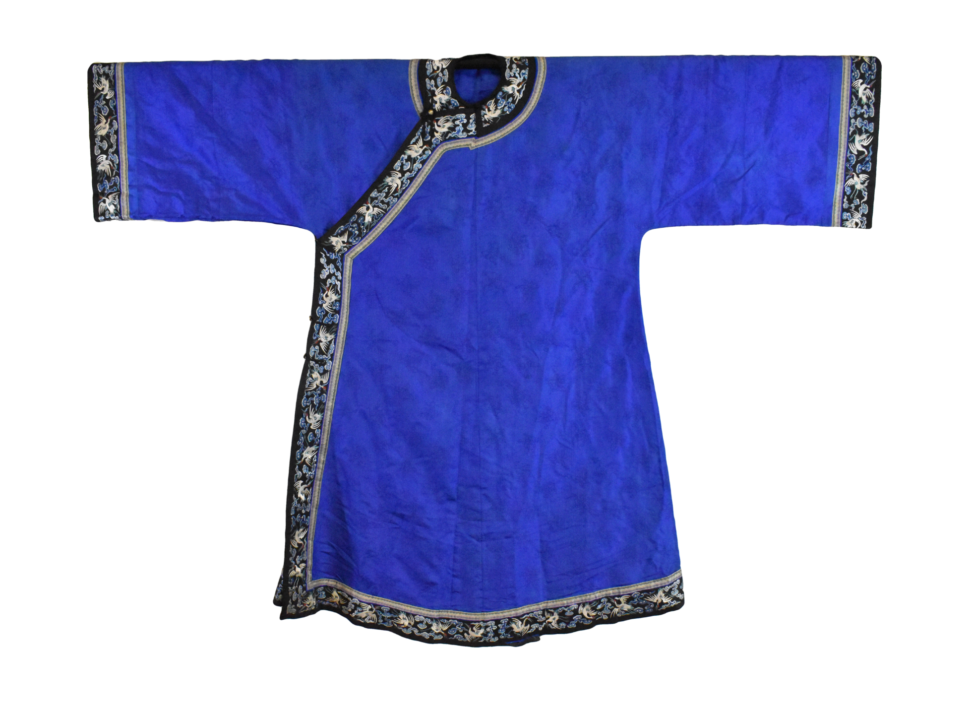 CHINESE BLUE EMBROIDERY ROBE W/