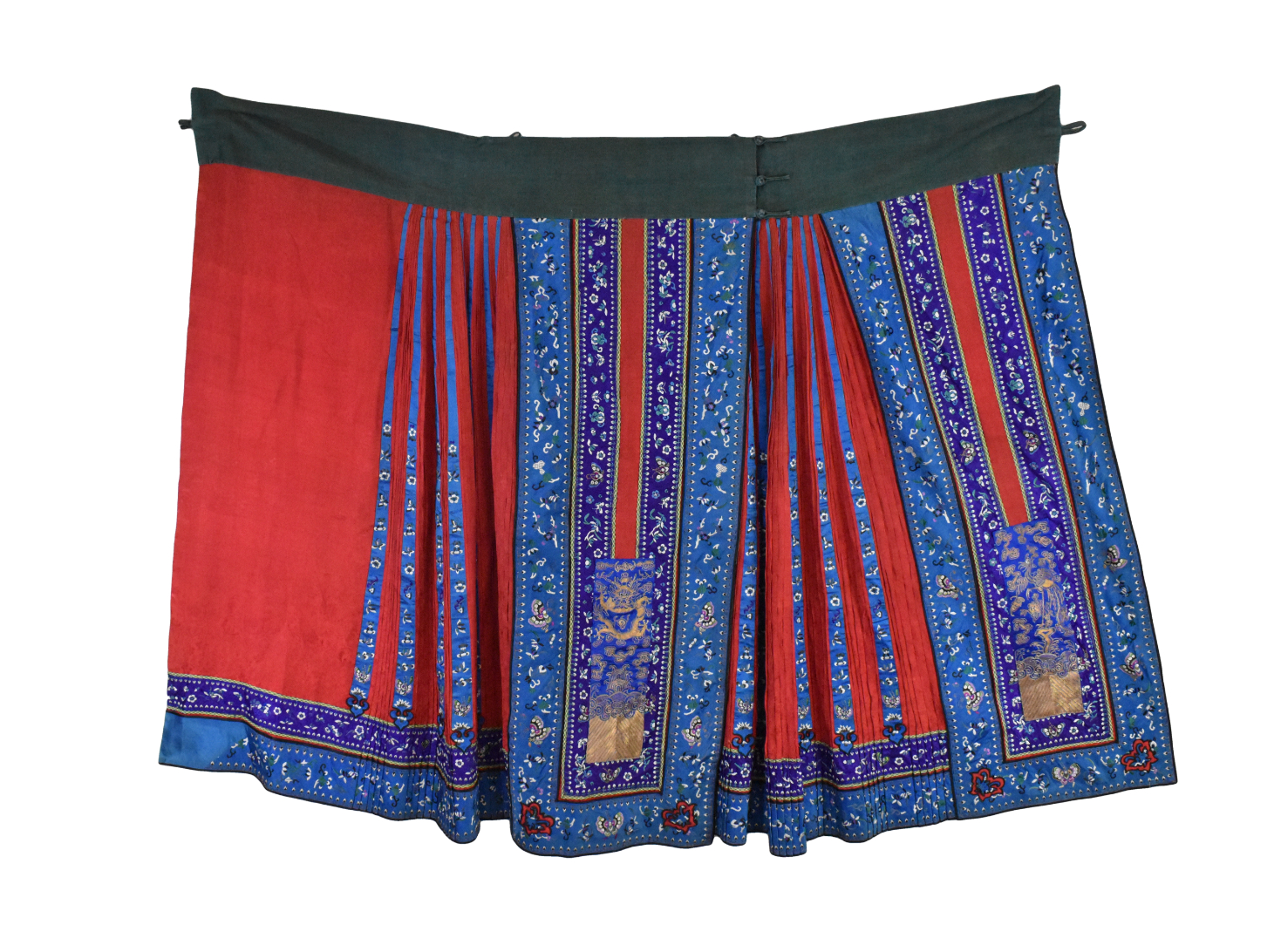 CHINESE BLUE RED EMBROIDERY SKIRT  301925