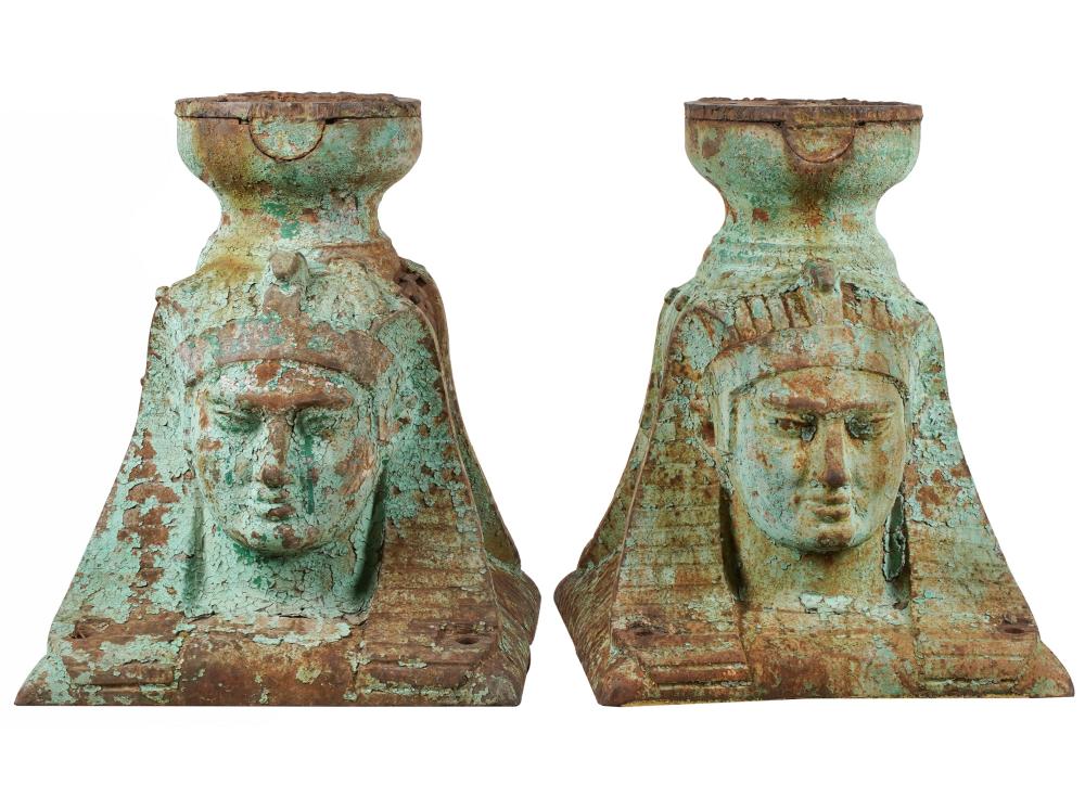 PAIR OF EGYPTIAN CAST IRON ARCHITECTURAL 30192c