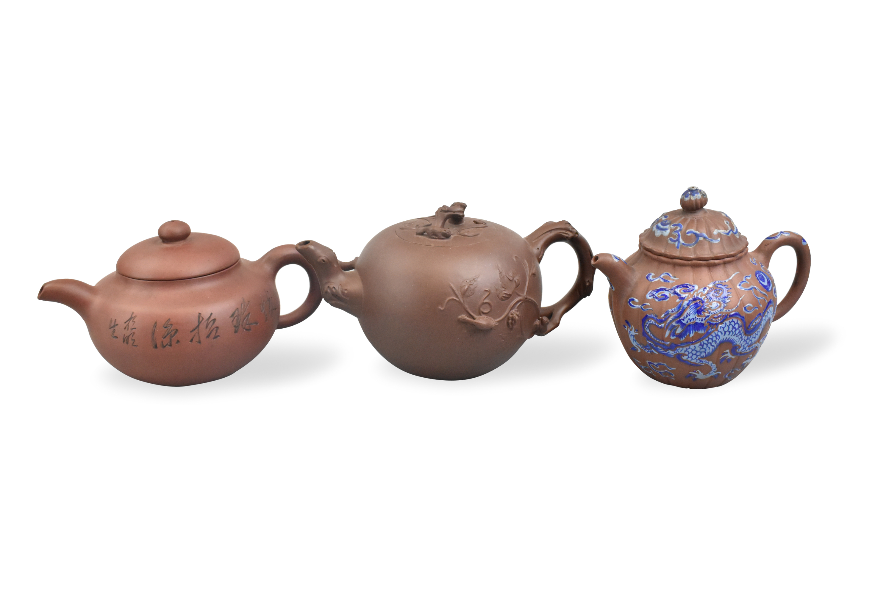 3 CHINESE YIXIN ZISHA TEAPOTS Three 301936