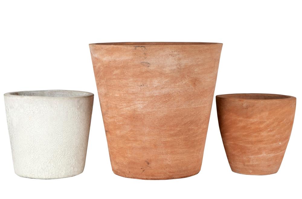 THREE ITALIAN TERRACOTTA PLANERSone