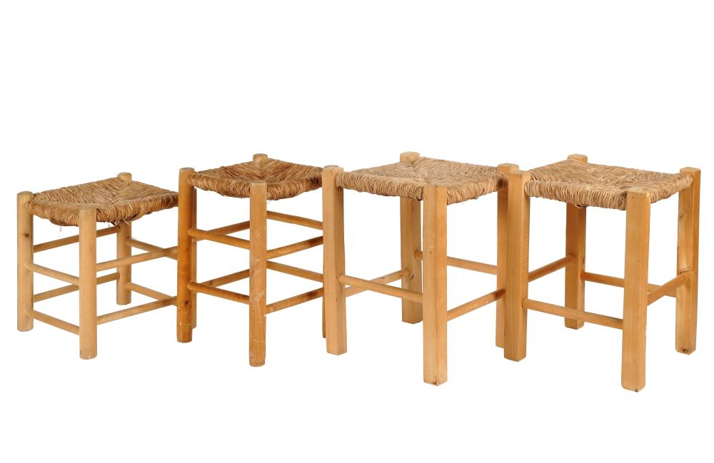 CHARLOTTE PERRIAND: FOUR STOOLS1960s