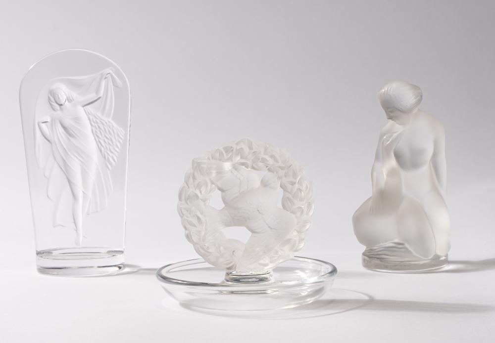 GROUP OF LALIQUE GLASSeach signed