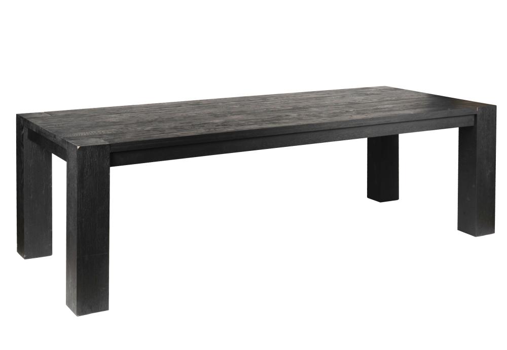 MODERNIST EBONIZED OAK DINING TABLEunsigned