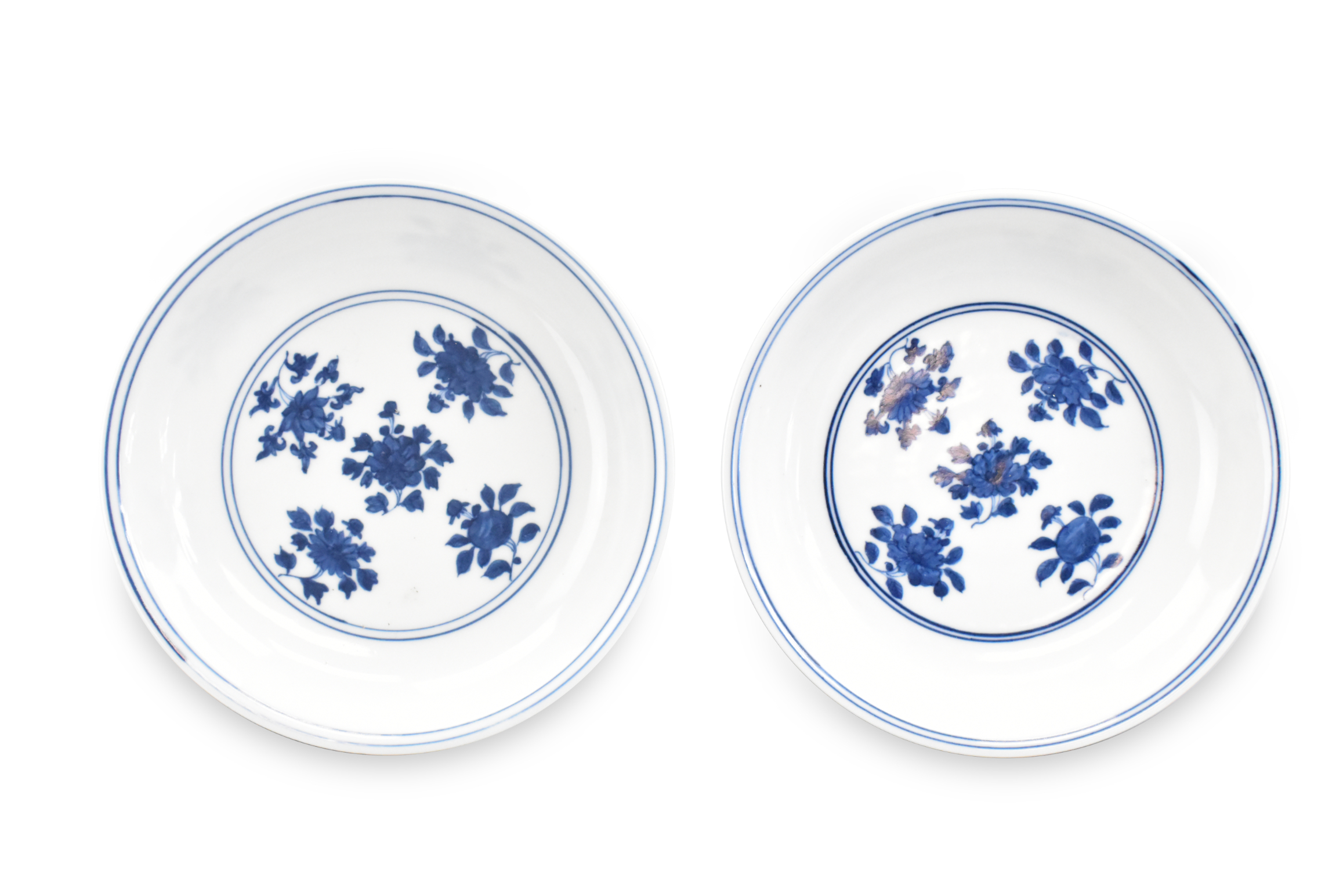 PAIR OF CHINESE BLUE & WHITE PLATE,