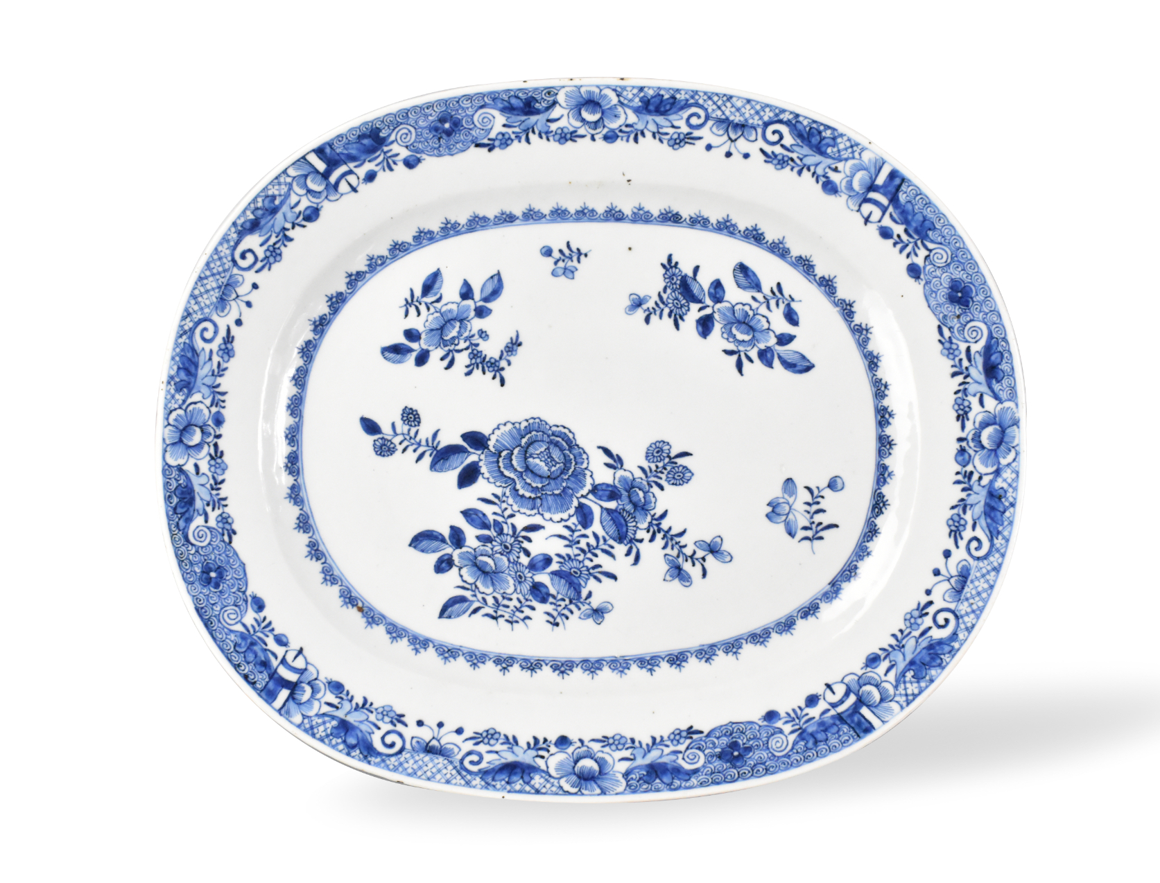 CHINESE BLUE WHITE FLORAL TRAY  301bb1