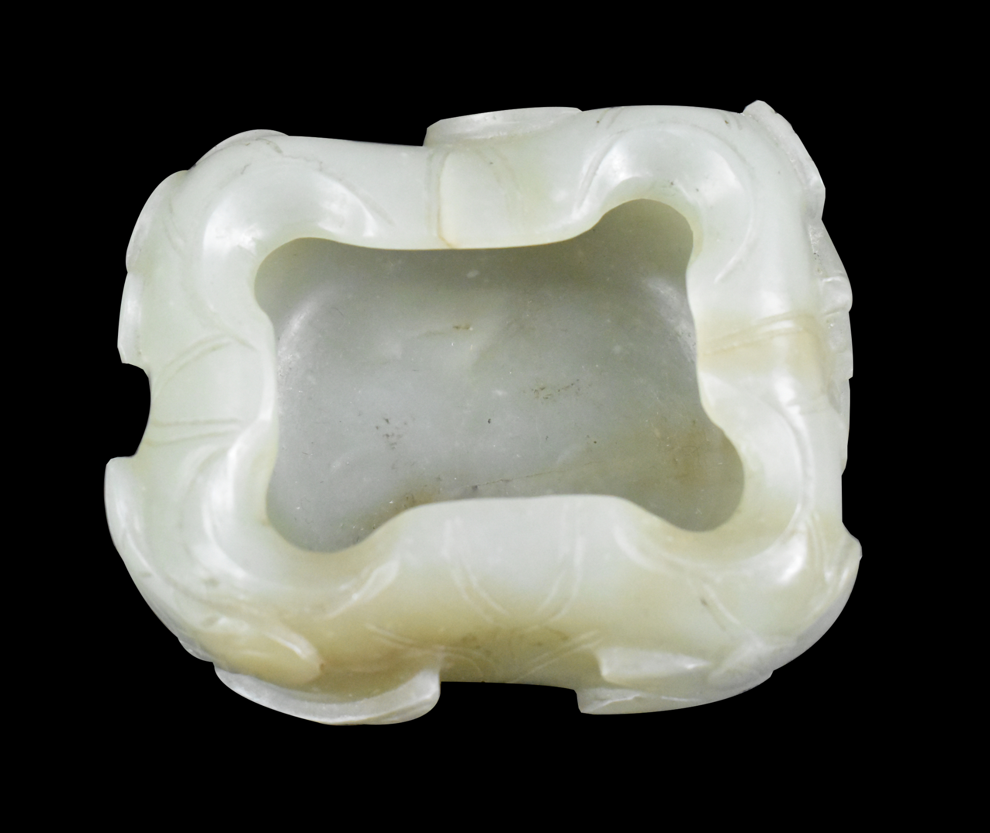CHINESE JADE CARVED LOTUS WASHER  301cbc