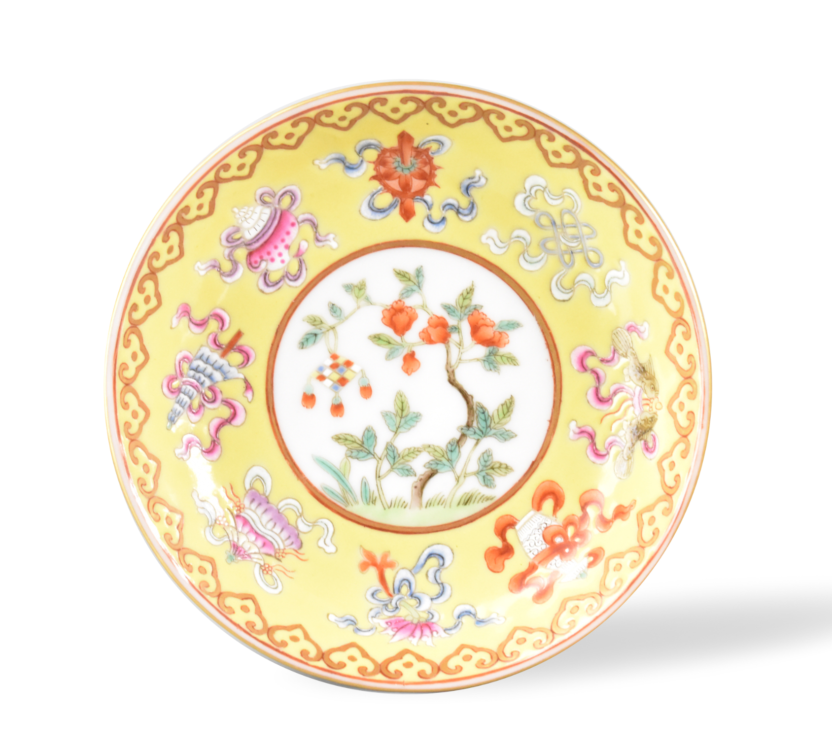 CHINESE YELLOW GROUND FAMILLE ROSE 301ced