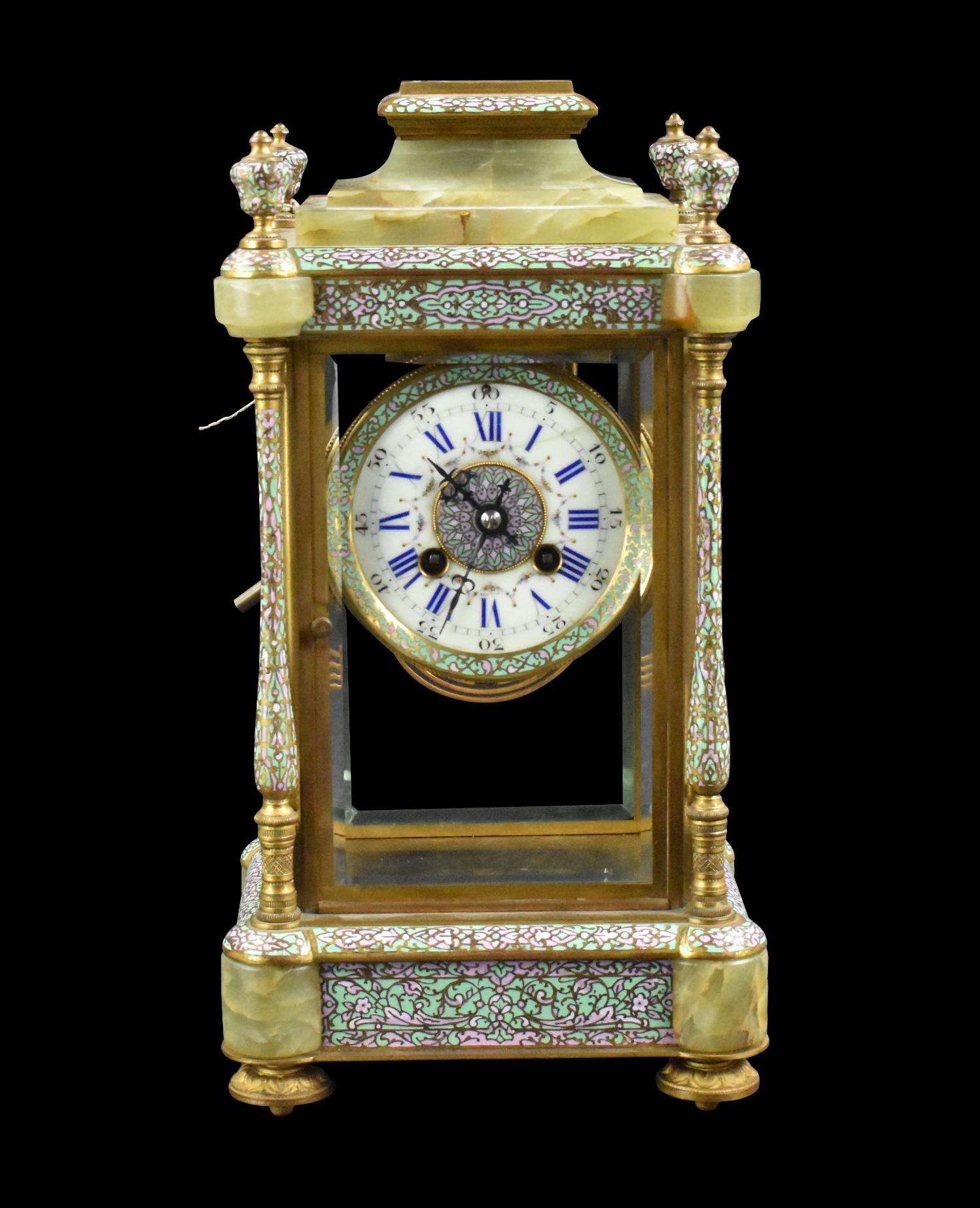 FRENCH CHAMPLEVE CLOCK 19TH C  301cfd
