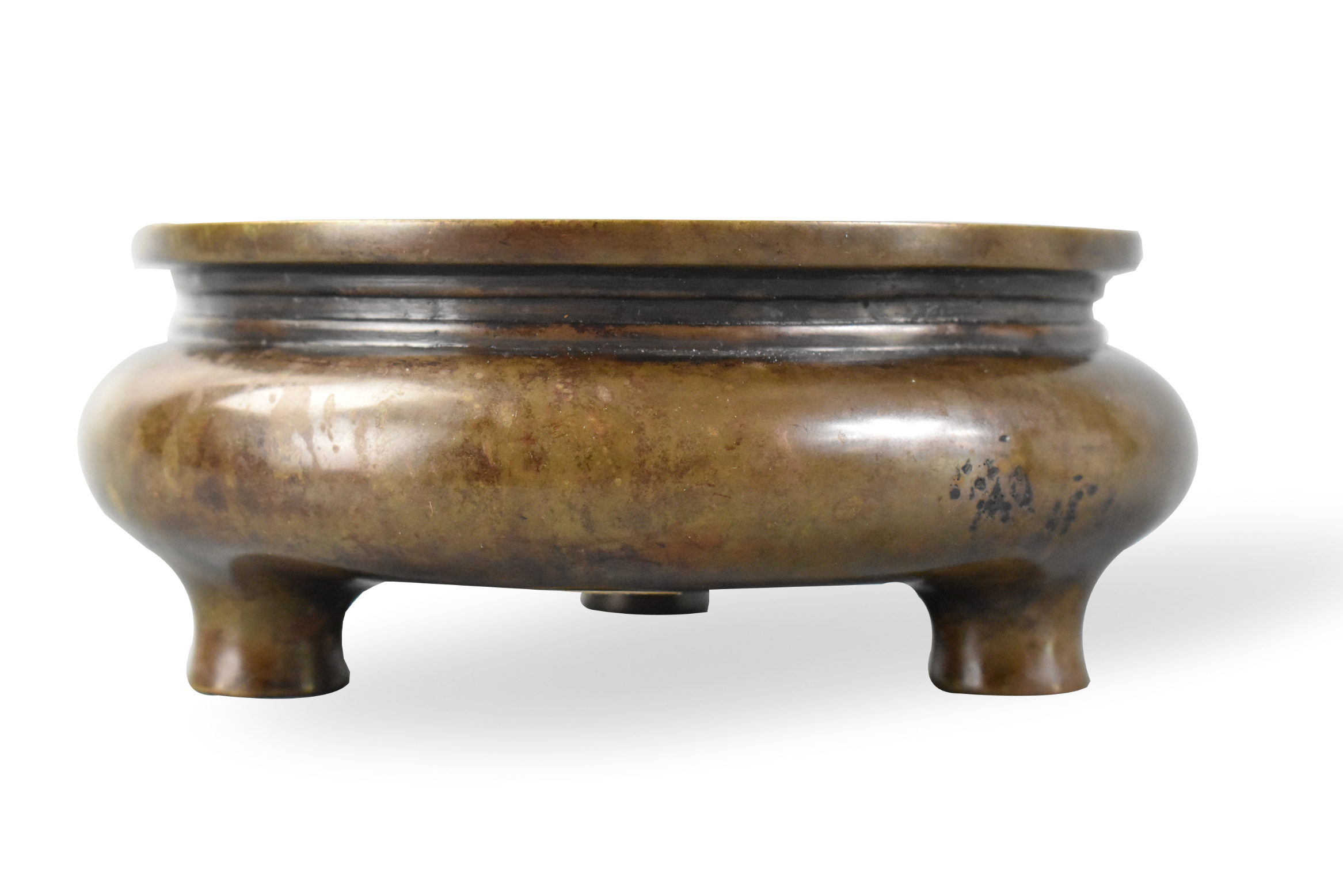 CHINESE BRONZE TRIPOD CENSER QING 301d02