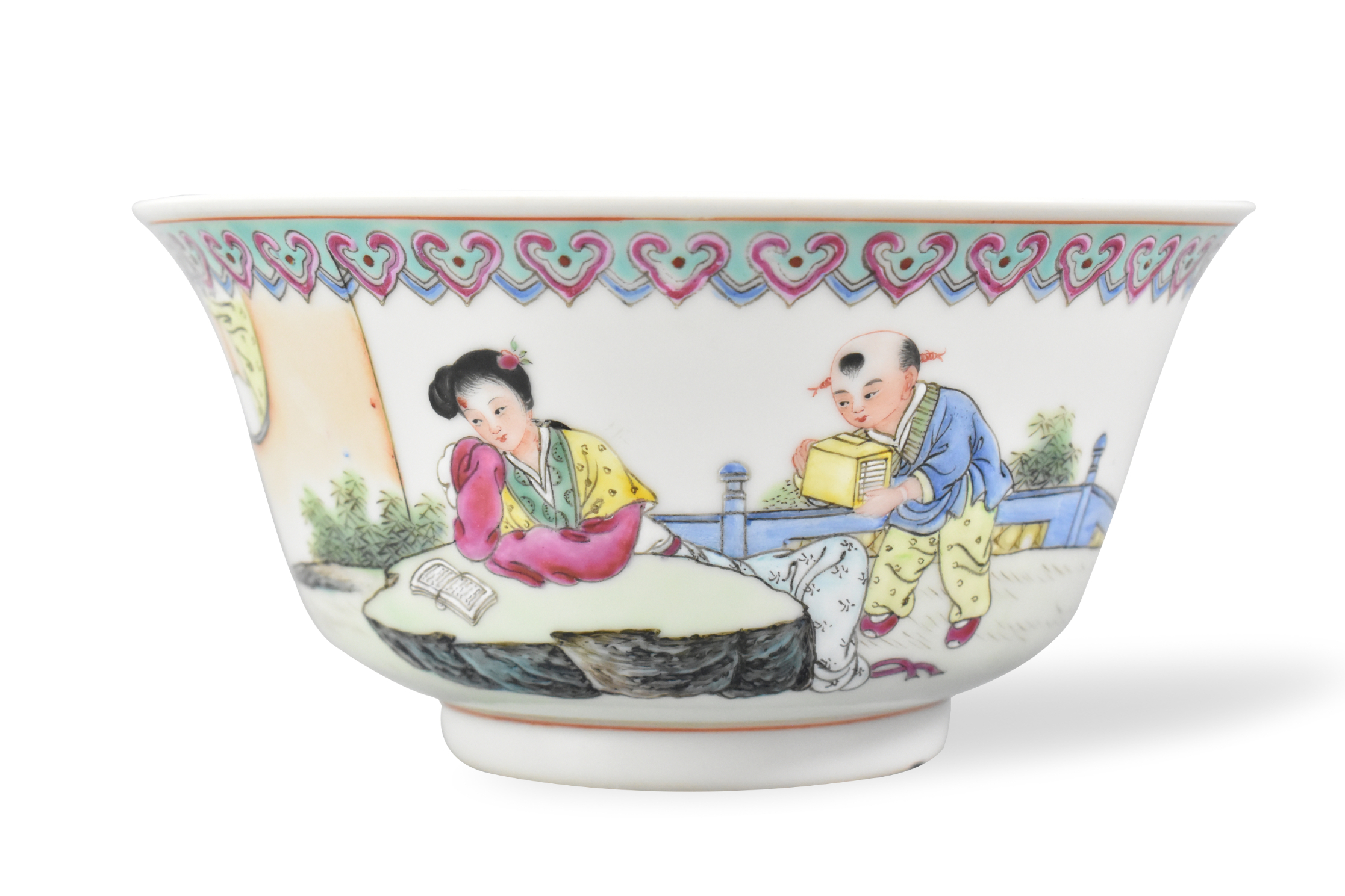 CHINESE FAMILLE ROSE BOWL W/ FIGURES,