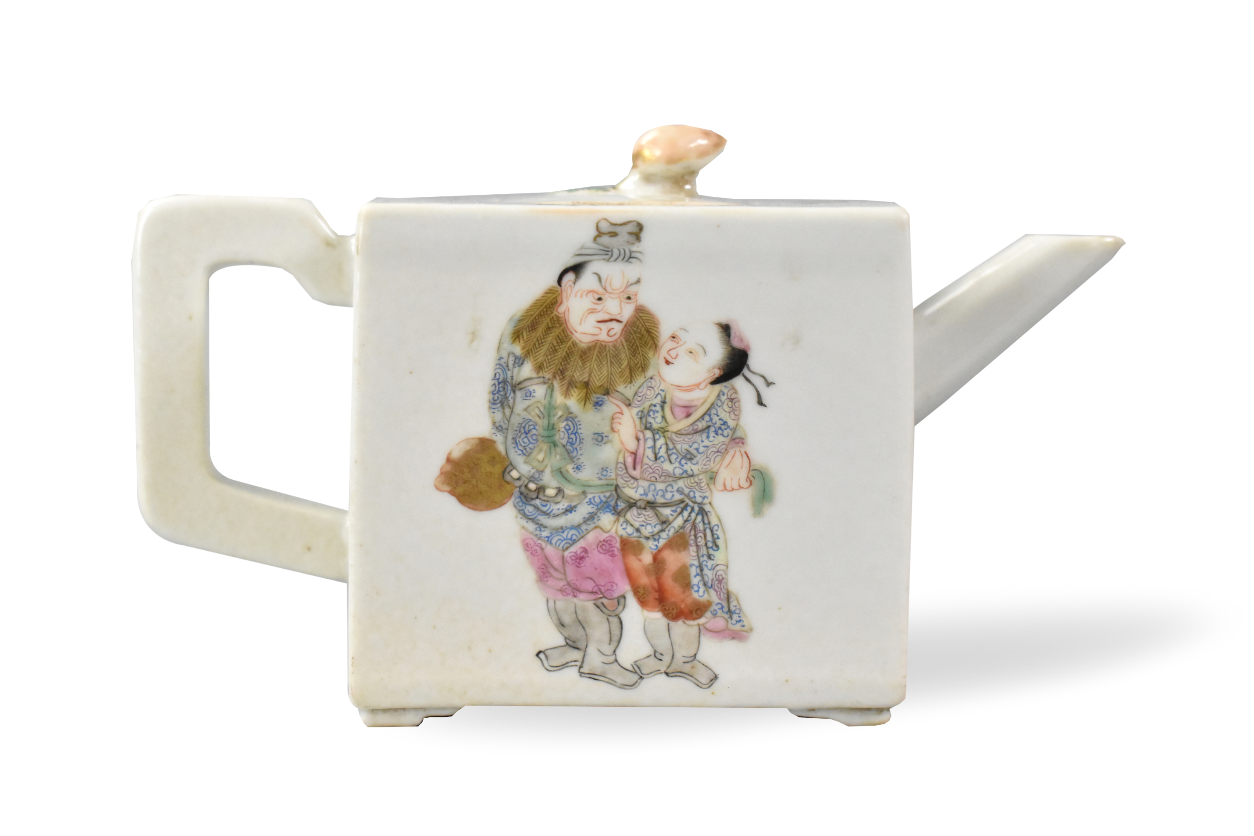 CHINESE FAMILE ROSE SQUARED TEAPOT