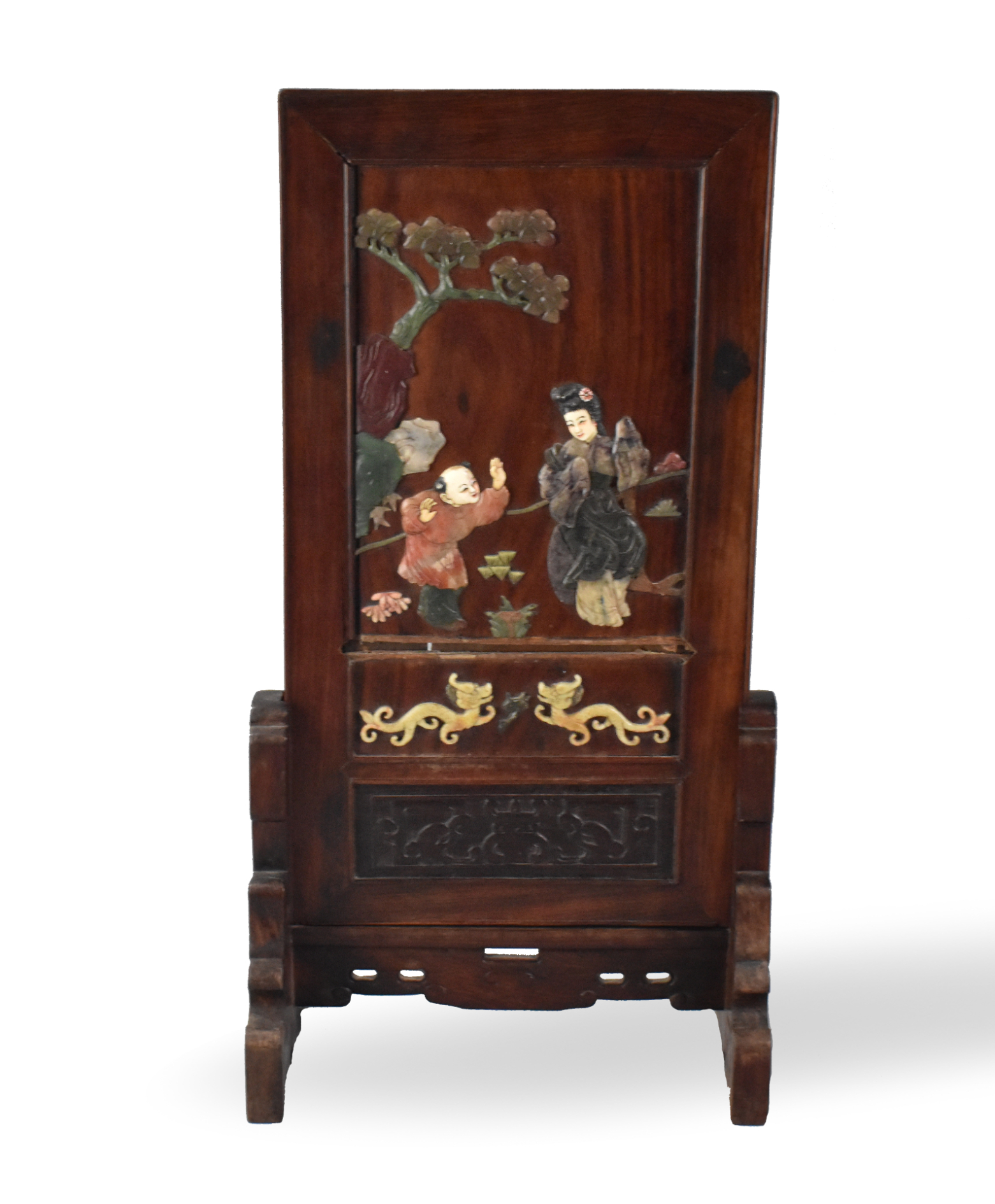 CHINESE WOOD TABLE SCREEN INLAID 301d32