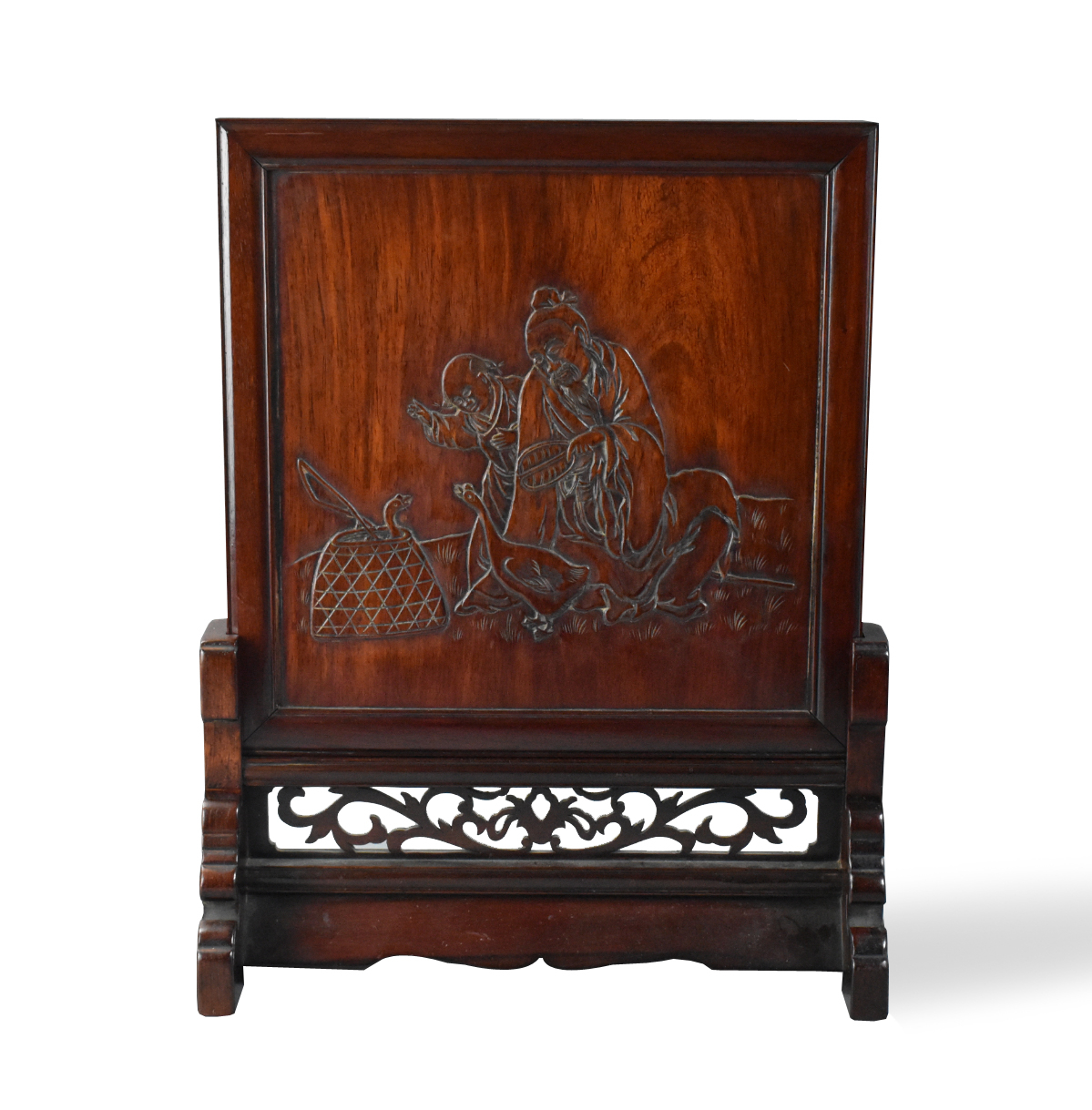 CHINESE WOOD CARVED TABLE SCREEN 301d33