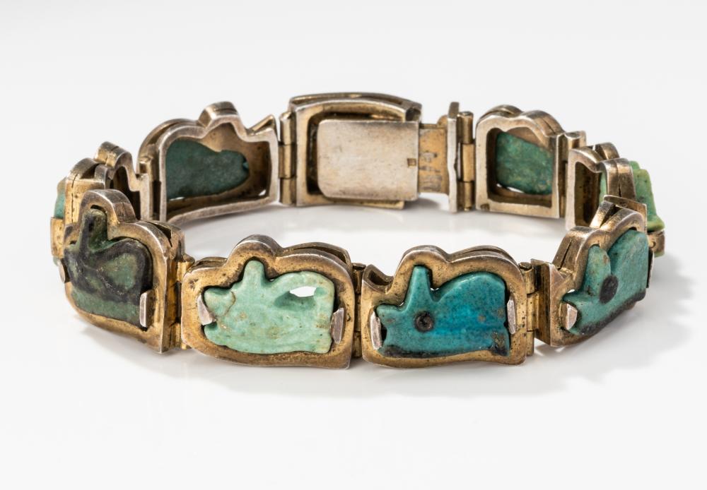 ANCIENT EGYPTIAN FAIENCE TILE BRACELET