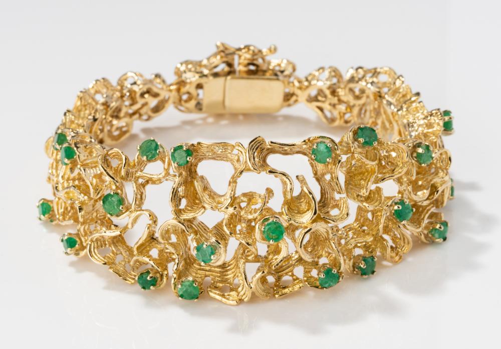 18 KARAT YELLOW GOLD AND EMERALD 301ddb