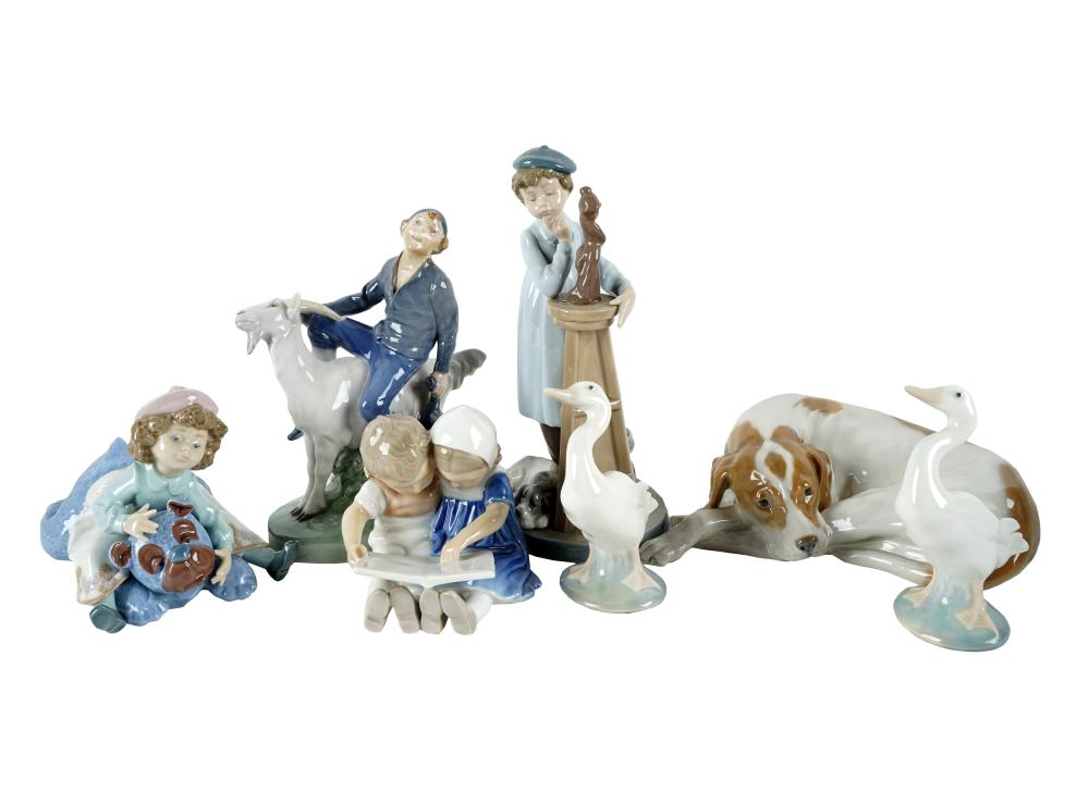 SEVEN CONTINENTAL PORCELAIN FIGUREScomprising