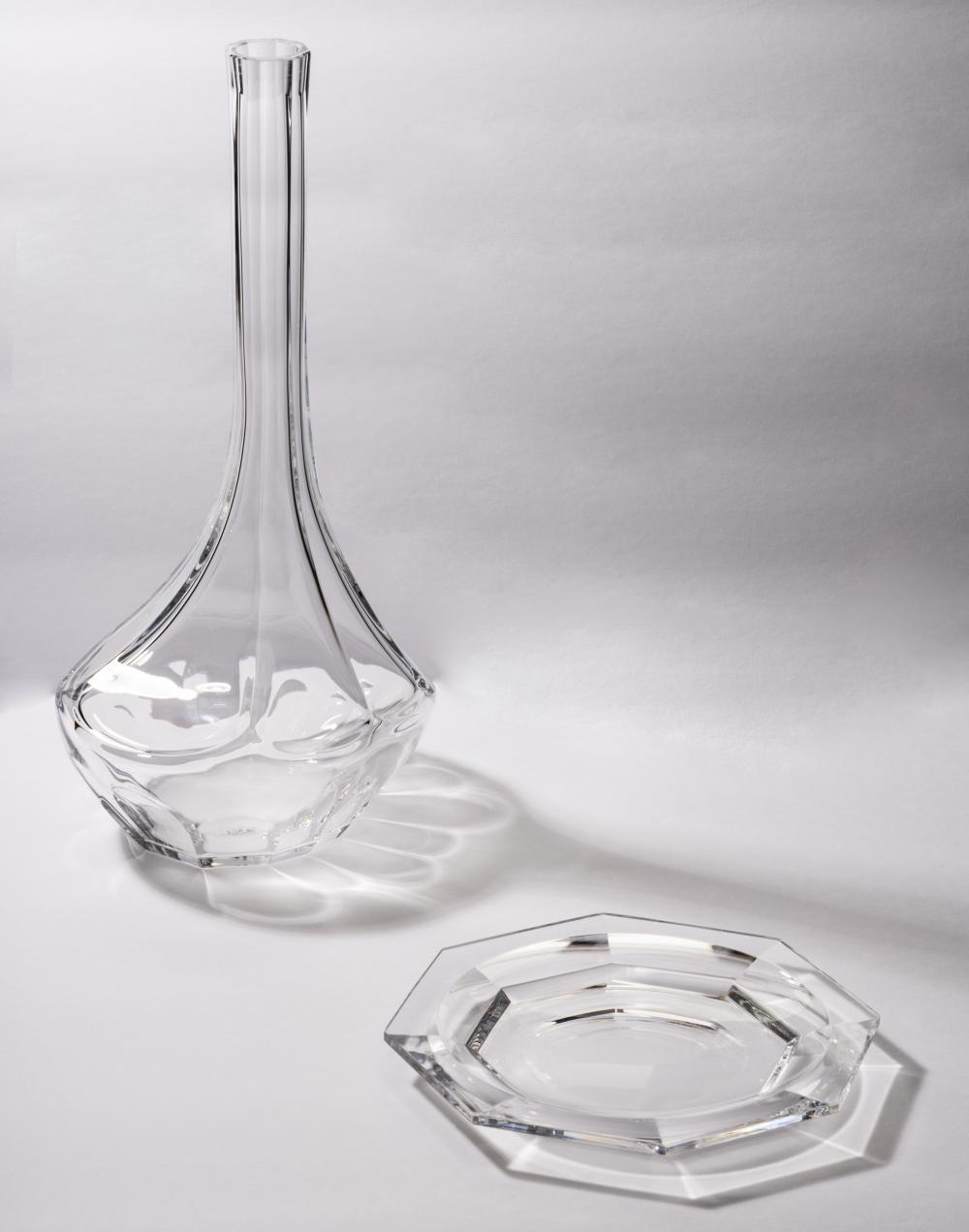 BACCARAT CRYSTAL VASE AND OCTAGONAL 301e53