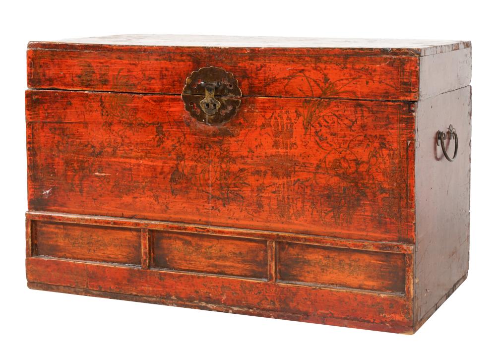 CHINESE PAINTED TRUNKwith hinged 301ed8
