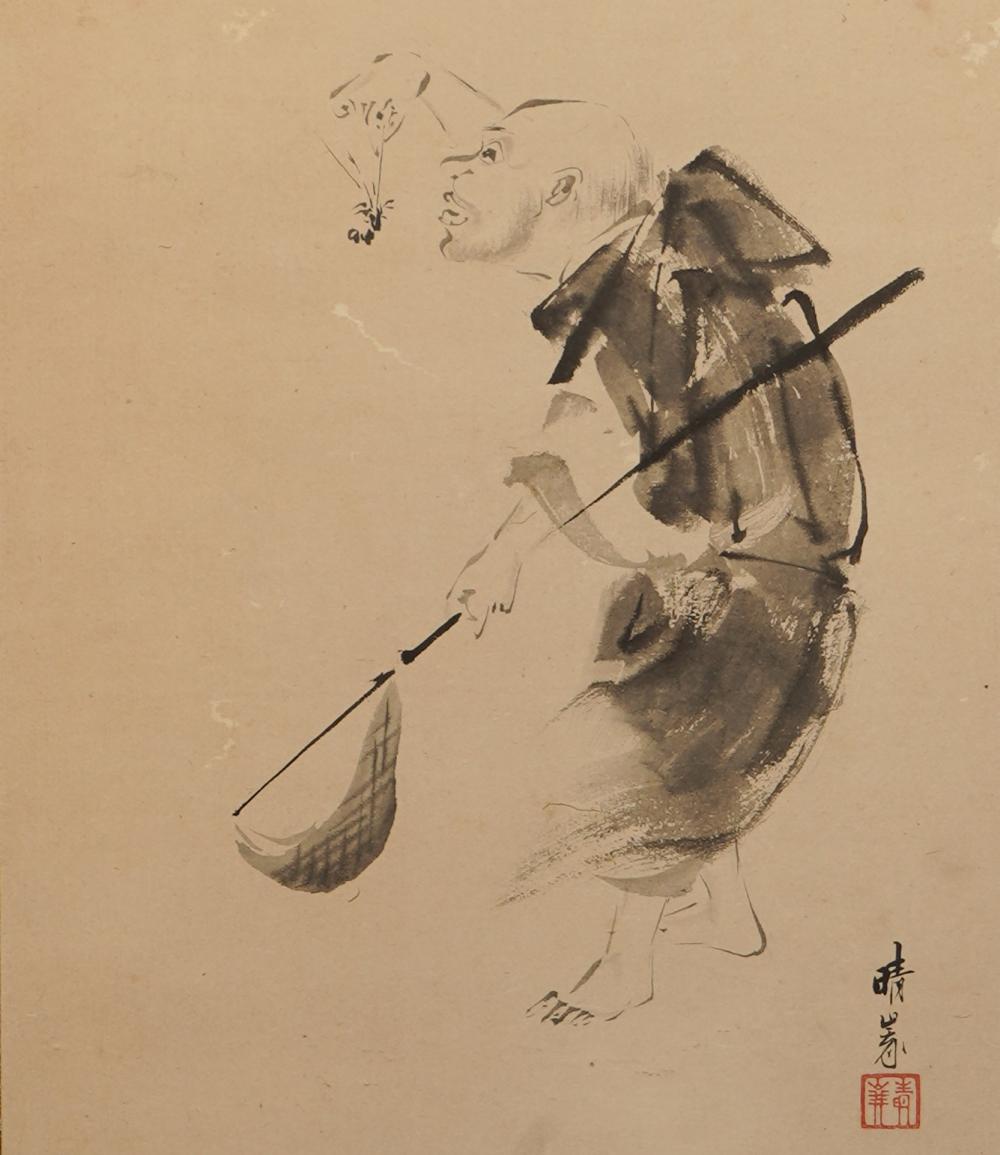 JAPANESE SCROLL PAINTING OF A FISHERMANlate 301ee6