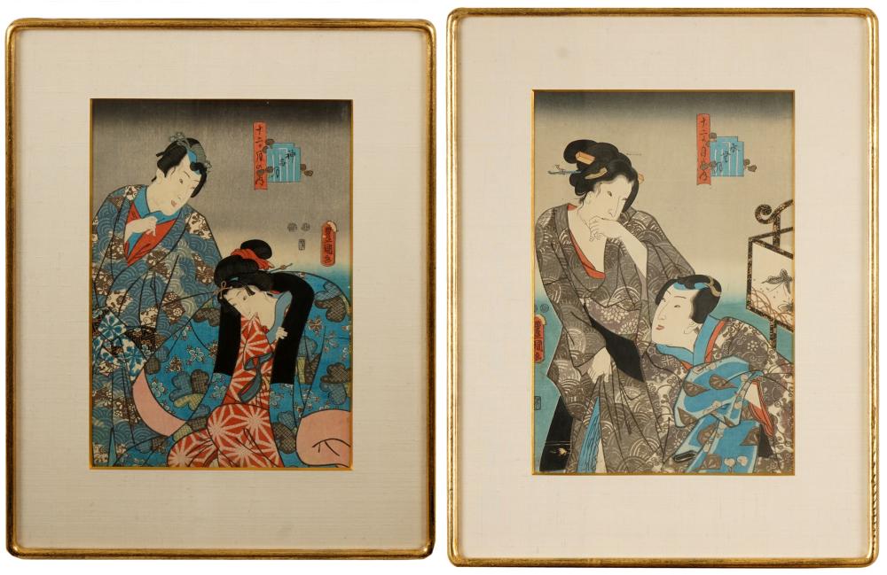 TWO JAPANESE WOODBLOCK PRINTSeach 301ee0