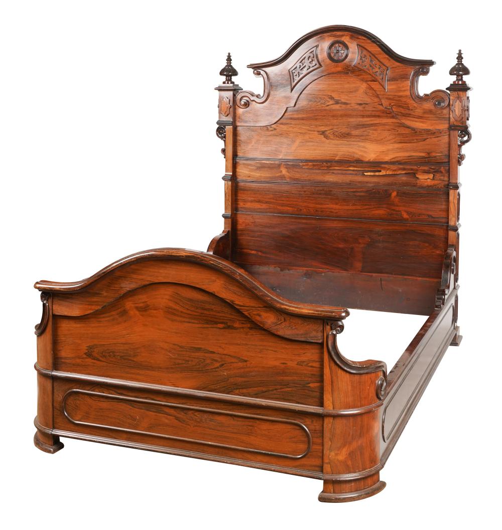 VICTORIAN CARVED ROSEWOOD BEDappears