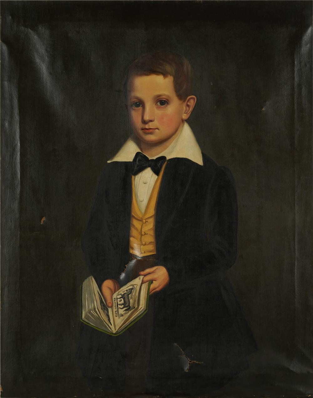 19TH CENTURY: PORTRAIT OF A BOYoil