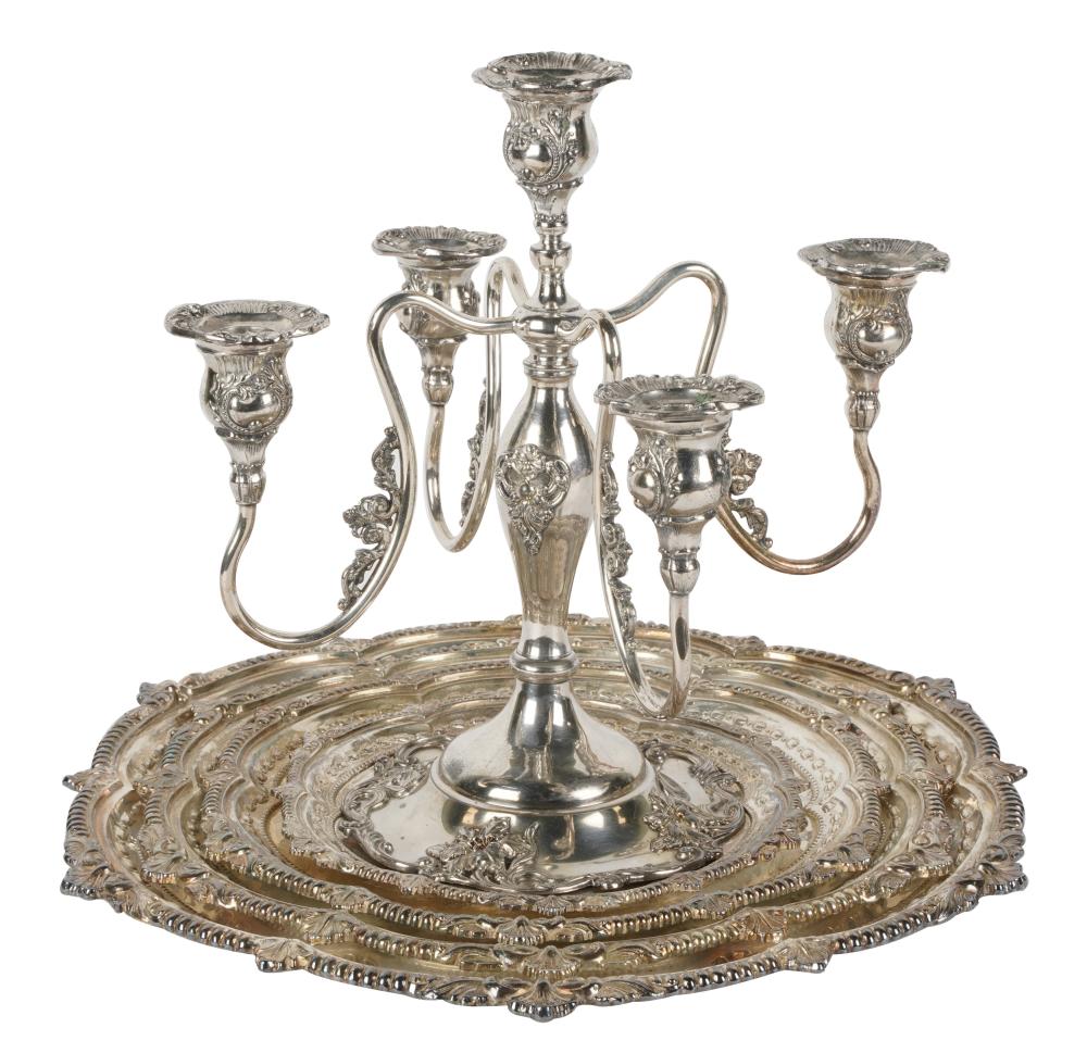 GROUP OF AMERICAN SILVERPLATE TABLE