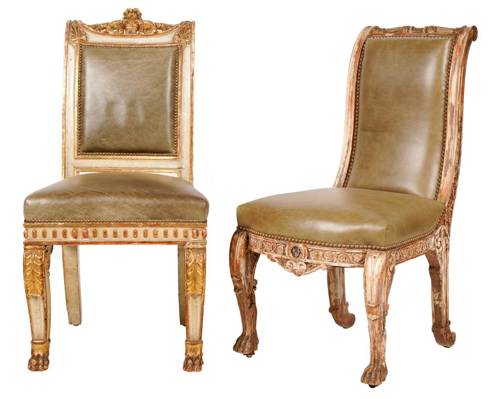 TWO NEOCLASSICAL PAINTED AND GILT 301fdc