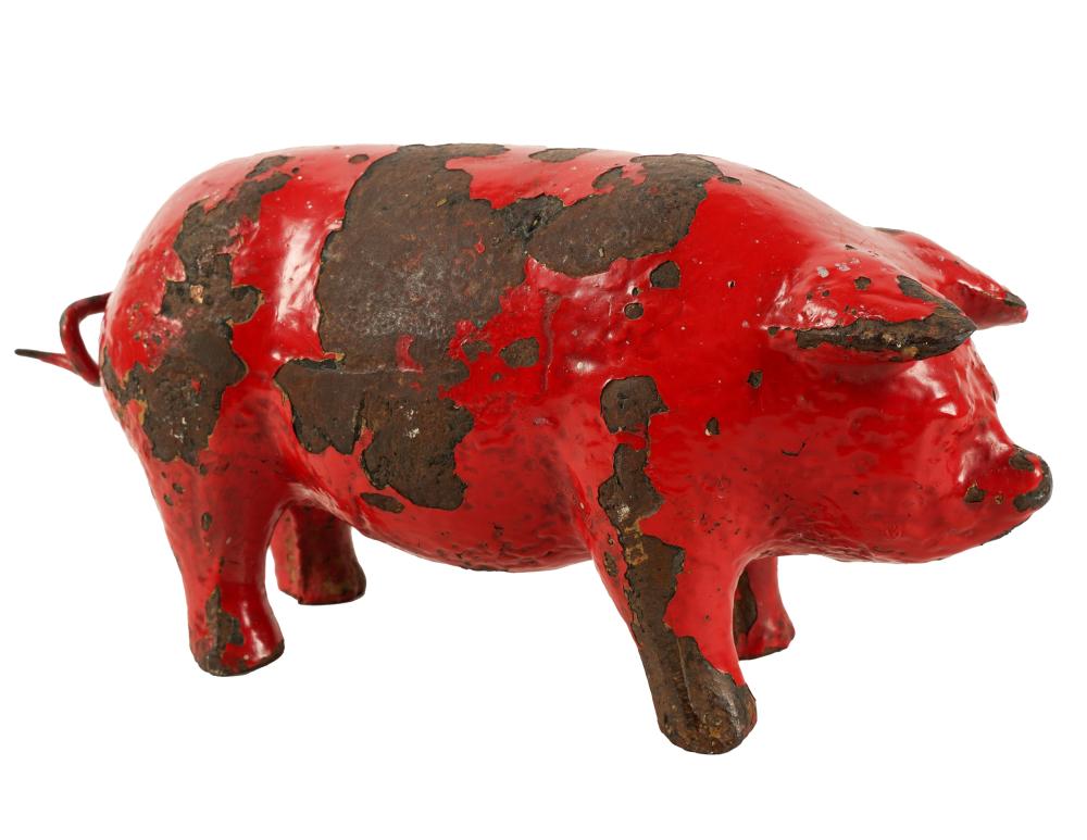 PAINTED IRON PIG DOORSTOPunmarked