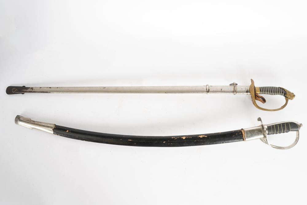 TWO MILITARY SWORDSone sword engraved 301ff2