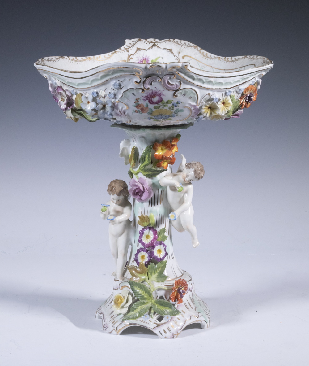 DRESDEN PORCELAIN FIGURAL COMPOTE 302028