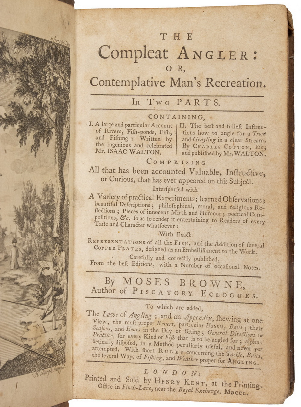 1750 FIRST BROWNE EDITION OF WALTON'S