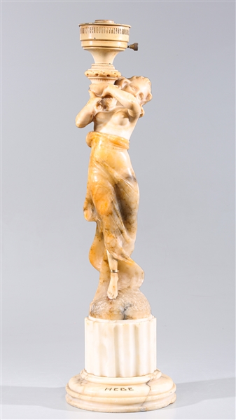 Vintage carved marble figure table 30476b