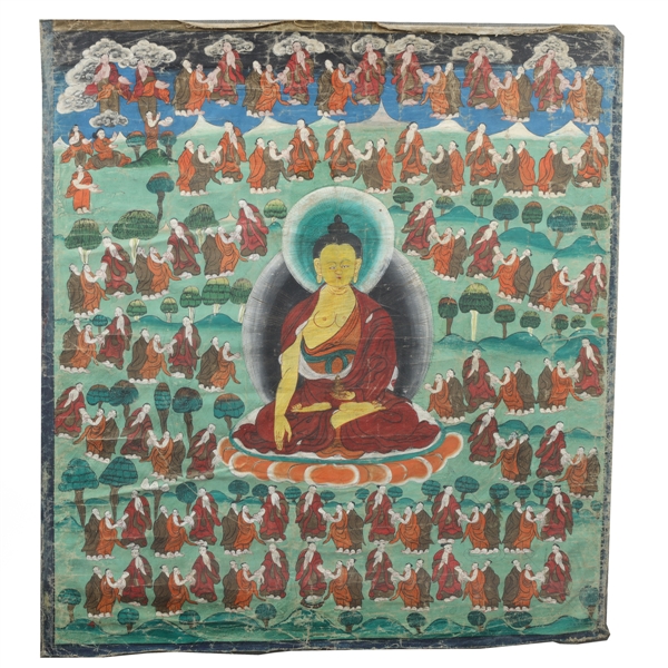 Antique Sino-Tibetan pained thangka