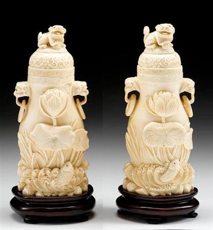 Pair of Chinese elephant ivory