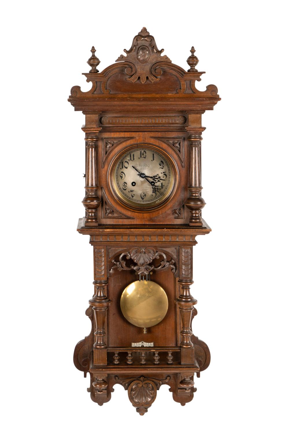 CARVED MAHOGANY VIENNA REGULATOR 30484a