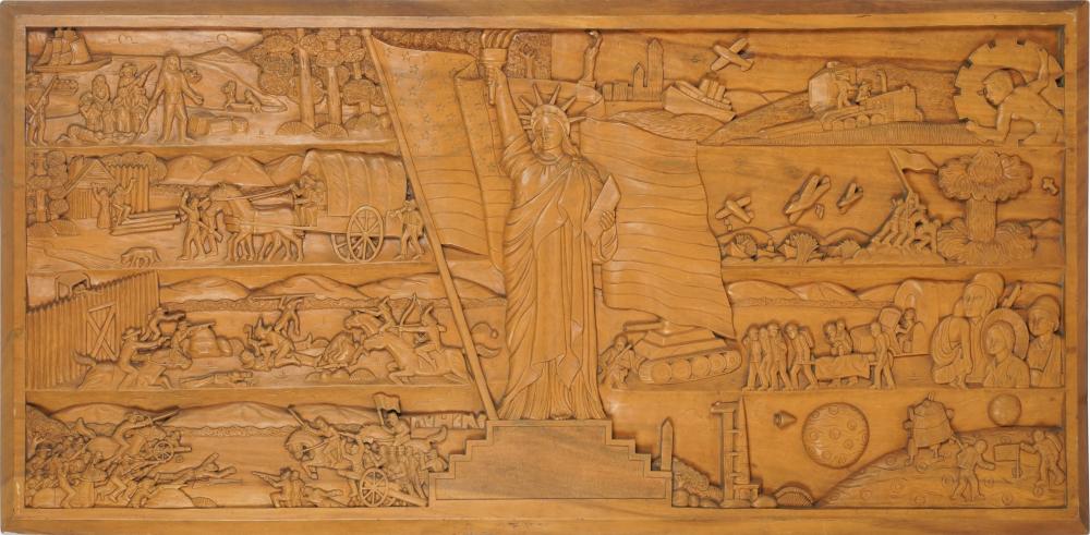 CARVED WOOD PANEL DEPICTING THE 304890