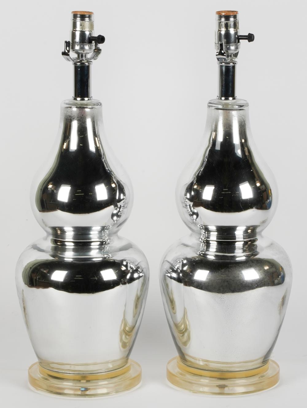 PAIR OF MERCURY GLASS TABLE LAMPSPair