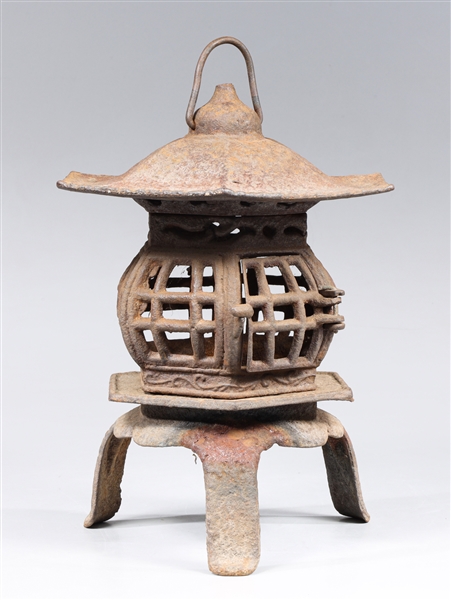 Antique Japanese cast metal lantern  3048c2