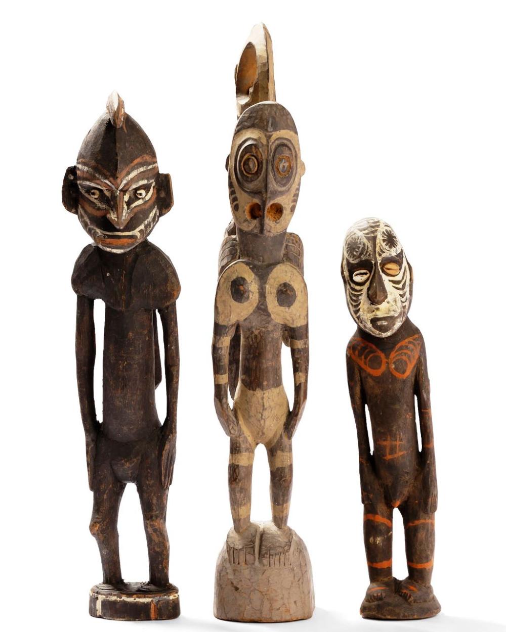 THREE NEW GUINEA ANCESTOR FIGURESThree