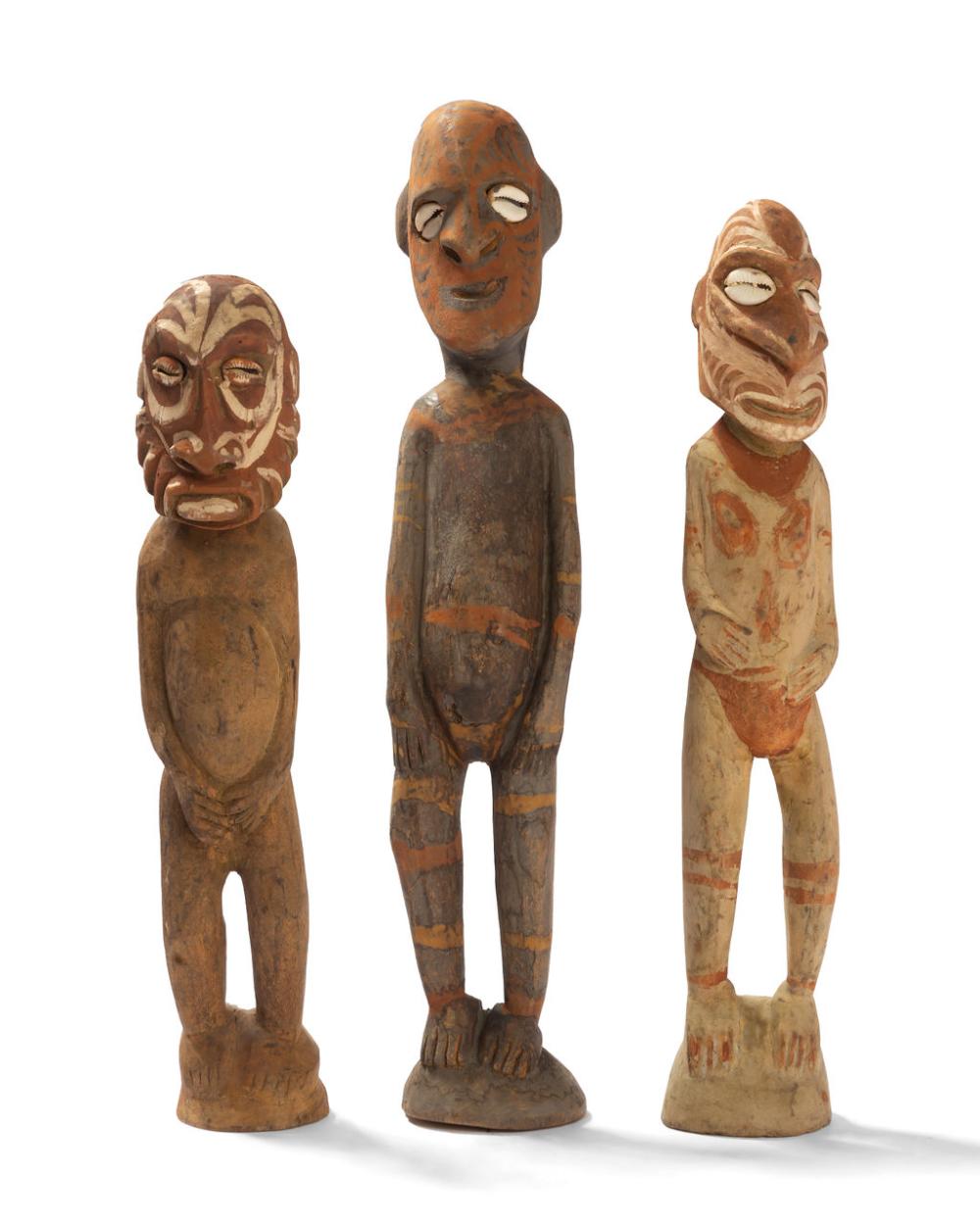 THREE NEW GUINEA ANCESTOR FIGURESThree