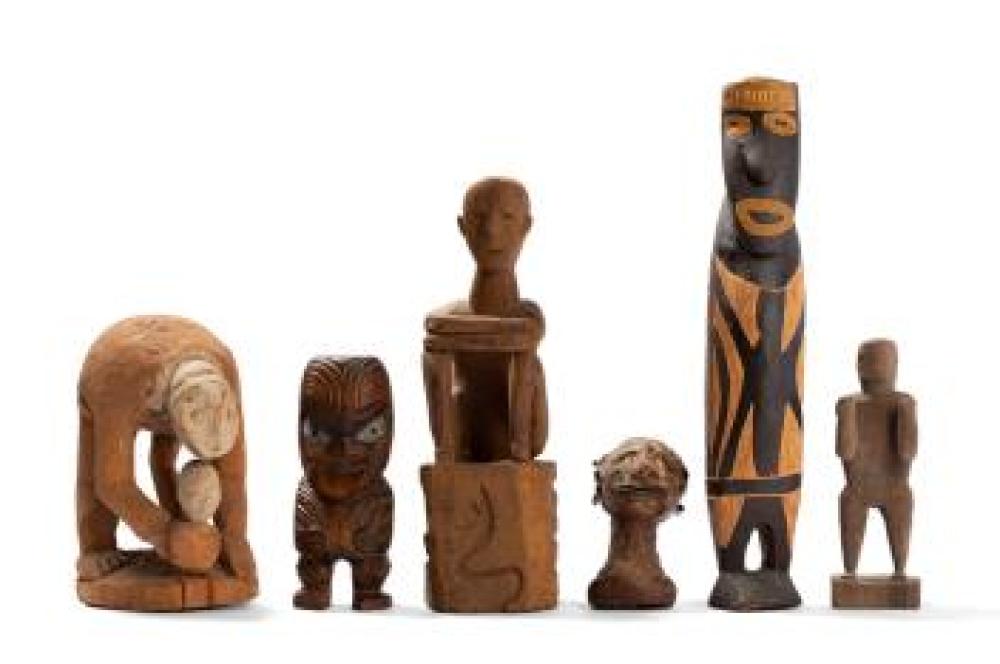 SIX ASSORTED CARVED WOOD ANCESTOR 304912