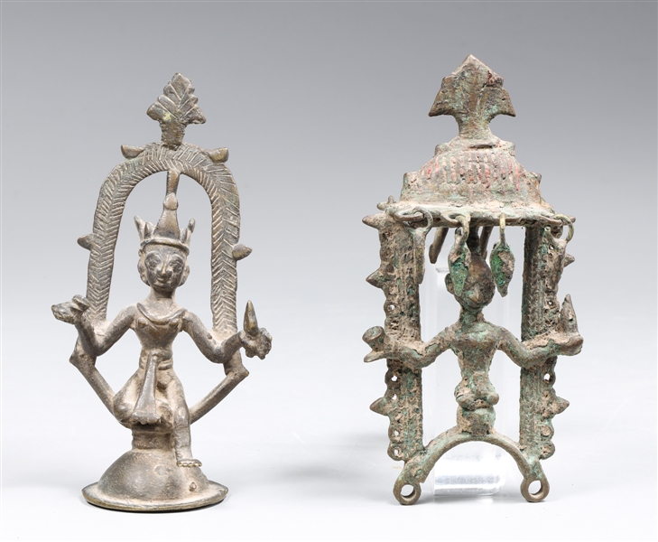 Group of two antique Indian bronzes,