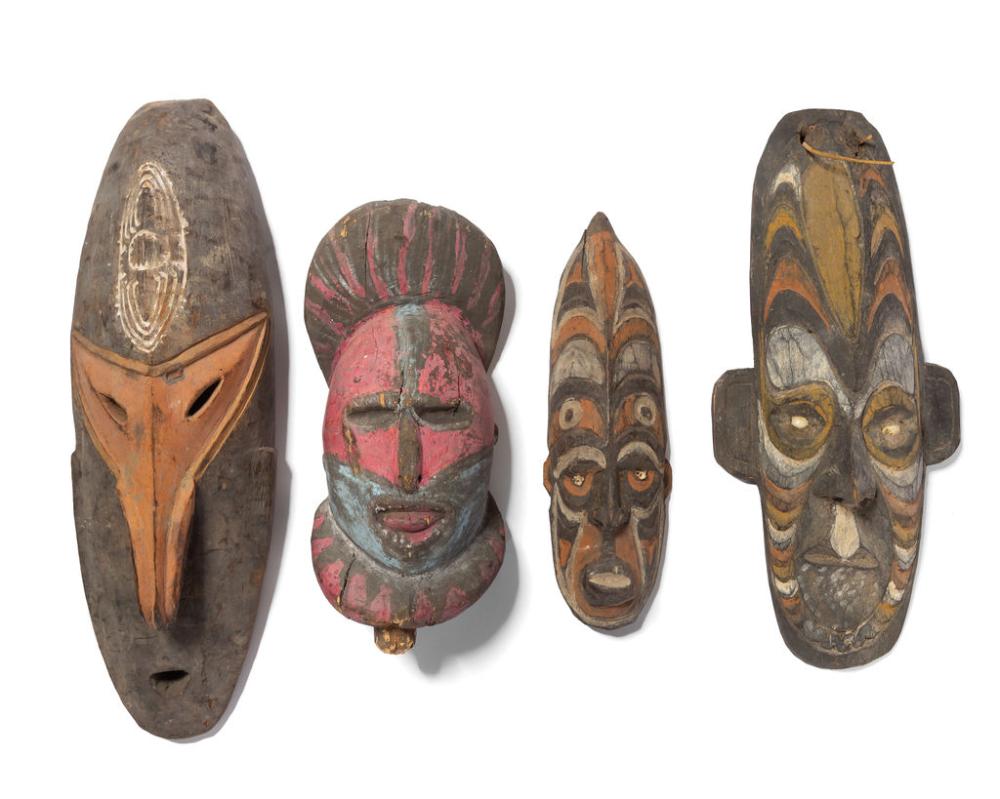 FOUR NEW GUINEA PAINTED MASKSFour 30490f