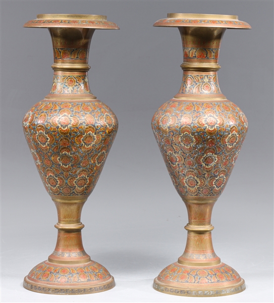 Pair of Indian etched and hand