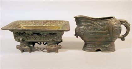 Two Chinese archaic style bronze